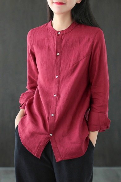 collarless dress shirt womens