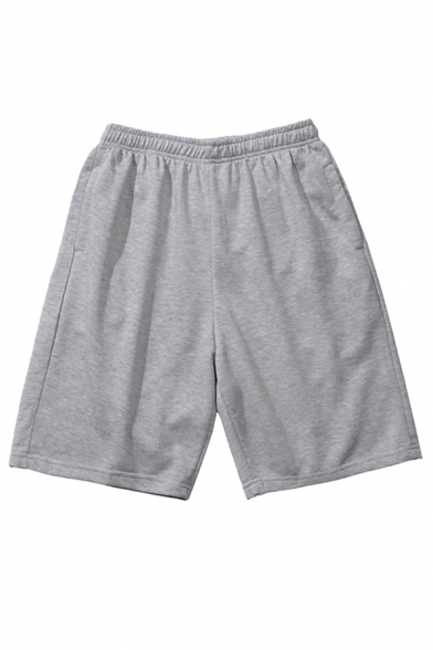 Realdo Mens Solid Shorts Slack Loose Elastic Waist Casual Fitness Pants