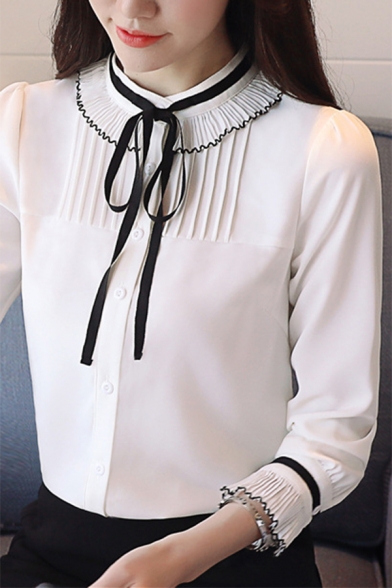 Fashion Style V Neck, Stand Up Collar Blouses & Shirts - Beautifulhalo.com