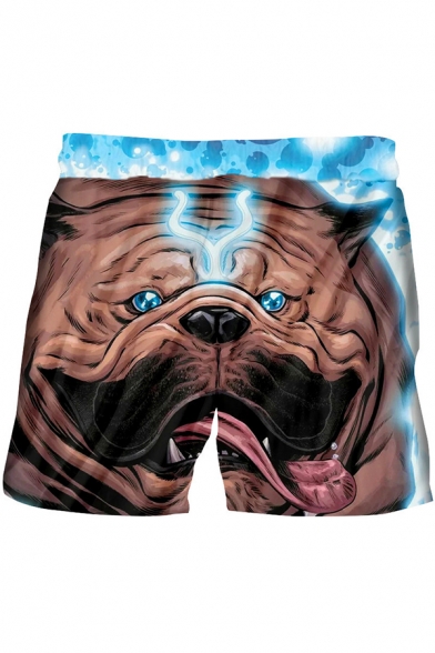 Shar Pei Dog 3D Print Summer Trendy Drawstring Waist Casual Loose Swim Trunks