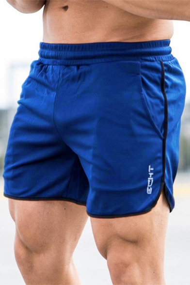Fancy Mens Shorts Contrast Trim Side Pocket Elastic Waist Regular Fitted Shorts
