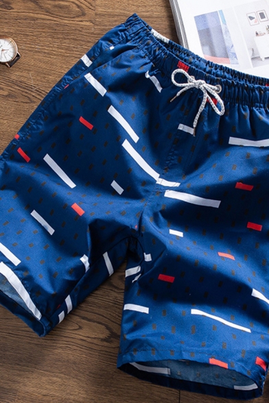 Freestyle Shorts Cartoon Patterned Drawstring Waist Knee-Length Fit Shorts for Men