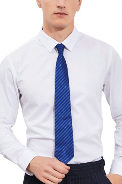 Men Modern Shirt Plain Turn-down Collar Button up Long-Sleeved Regular Fitted Shirt