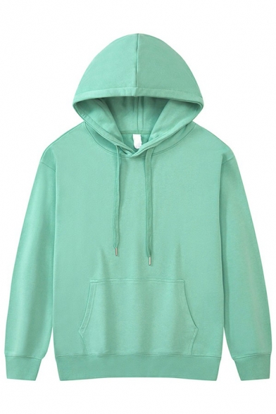 Trendy Drawstring Hoodie Kangaroo Pocket Long-sleeved Loose Hooded Sweatshirt for Men