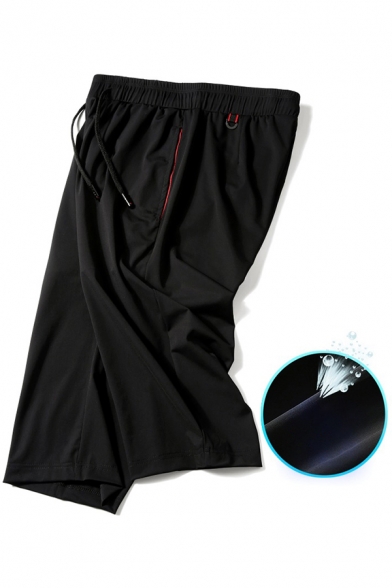 Simple Shorts Solid Color Front Pocket Drawstrings Detailed Lounge Shorts For Men