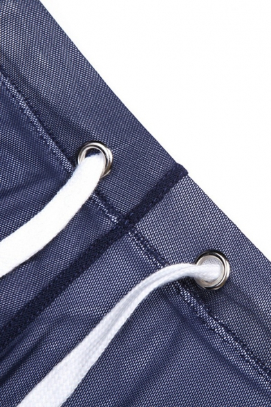 Modern Fitness Pants Pure Color Breathable Elastic Low Rise Drawstring Skinny Pants for Men