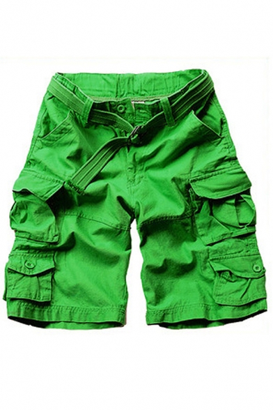 Fashionable Cargo Shorts Camouflage Print Pocket Detailed Regular Fit Zip-Fly Shorts for Men