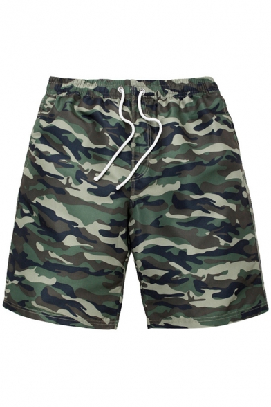Cool Shorts Camouflage Print Pocket Detail Drawstring Lounge Shorts for Men