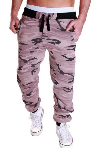 Popular Sweatpants Camo Printed Drawstring Waist Ankle Length Loose Sweatpants for Men