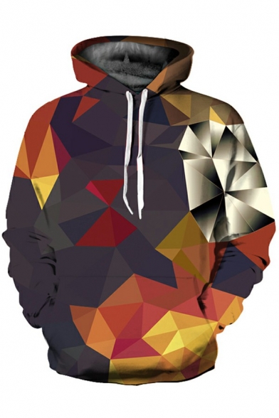 Trendy Hoodie 3D Animal Printed Long Sleeve Drawcord Kanga Pocket Loose Hoodie for Men