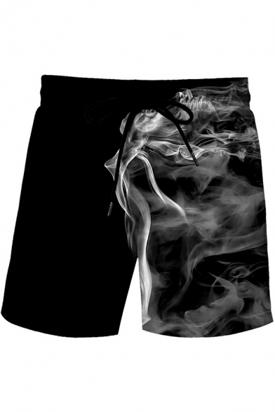 Creative Men's Shorts 3D Galaxy Print Drawstring Waist Mid Waist Regular Fitted Shorts