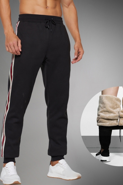 Sportswear Mens Sweatpants Tape Panel Ankle Length Drawstring Waist Loose Sweatpants