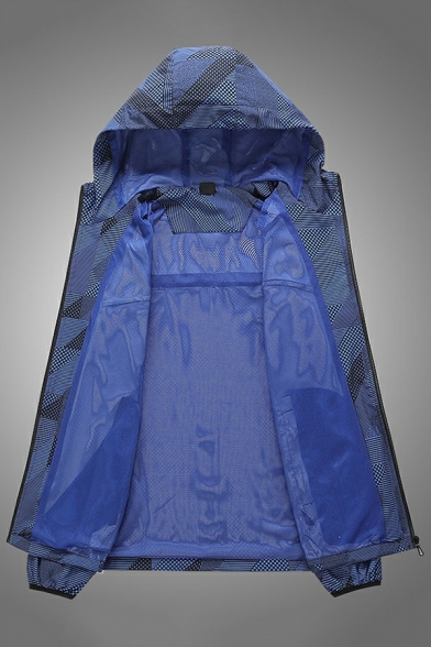 Men Track Jacket Camouflage Hooded Zip Fly Pocket Detailed Oversize Casual Jacket