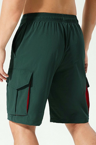 Guys Cool Shorts Color Block Pocket Detailed Elasticated Waist Mid Relaxed Fit Shorts