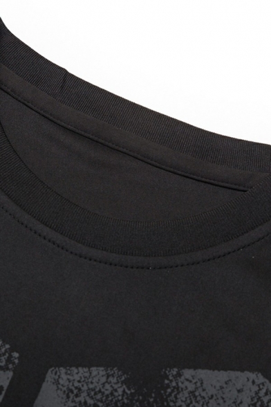 Cool T-Shirt Figure Printed Round Neck Short Sleeve Regular Fit T-Shirt for Men