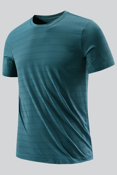 Popular T Shirt Stripe Pattern Short Sleeve Crew Neck Regular Fit T Shirt for Men