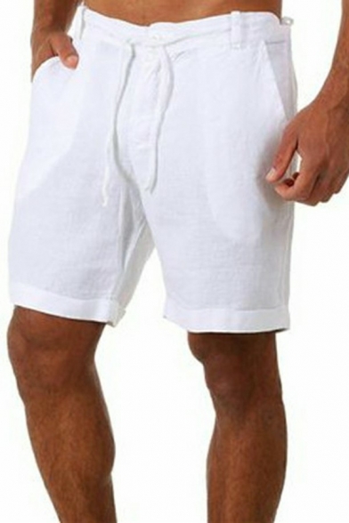 Guys Fashion Shorts Plain Zip-up Side Pocket Regular Fit Shorts