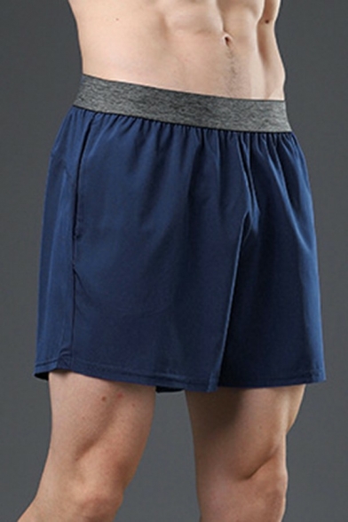 Guys Sportive Shorts Solid Color Elasticated Waist Baggy Shorts