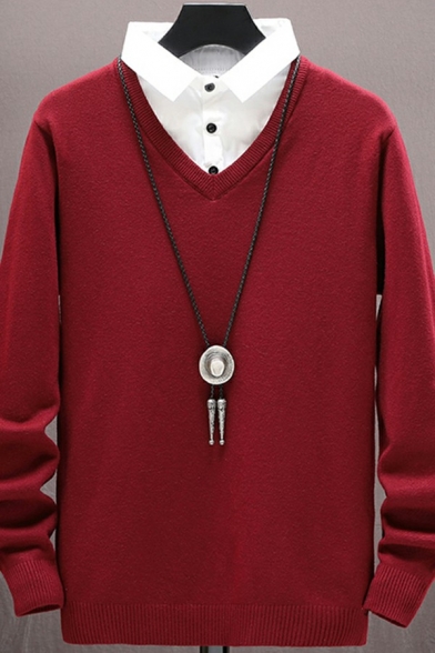 Simple Mens Sweater Plain Button Design Long Sleeve Regular Fit Sweater