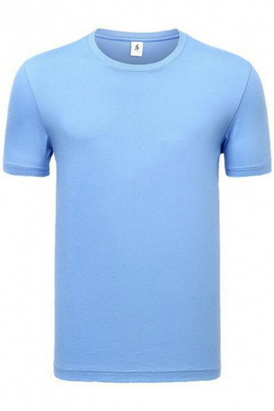 Urban T-Shirt Pure Color Short-Sleeved Crew Neck T-Shirt for Men