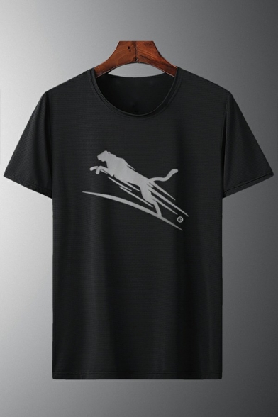 Popular T-Shirt Graphic Printed Crew Neck Short Sleeved Regular Fit T-Shirt for Men