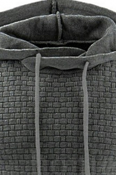 Men's Sporty Hoodie Solid Color Long Sleeve Drawstring Slim Hoodie