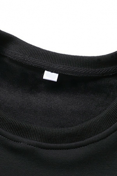 Popular Men's Sweatshirt Camo Spliced Round Neck Long Sleeves Oversized Sweatshirt