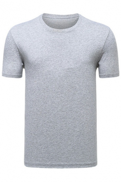 Urban T-Shirt Pure Color Short-Sleeved Crew Neck T-Shirt for Men