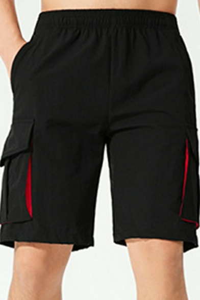 Guys Cool Shorts Color Block Pocket Detailed Elasticated Waist Mid Relaxed Fit Shorts