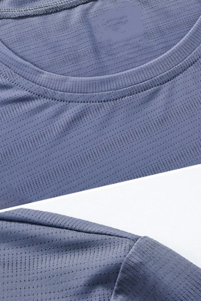 Soft T-Shirt Plain Crew Neck Short Sleeve Regular Fitted T-Shirt for Men