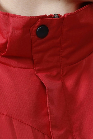 Athletic Coat Color Block Zipper Placket Regular Fit Long Sleeves Hooded Coat for Men
