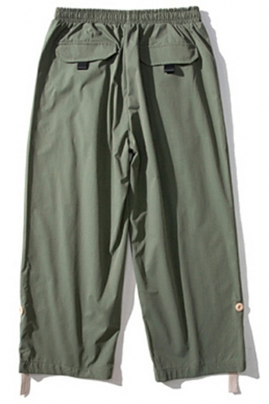 Popular Pants Plain Pocket Designed Drawcord Elasticated Waist Ankle Length Pants for Boys