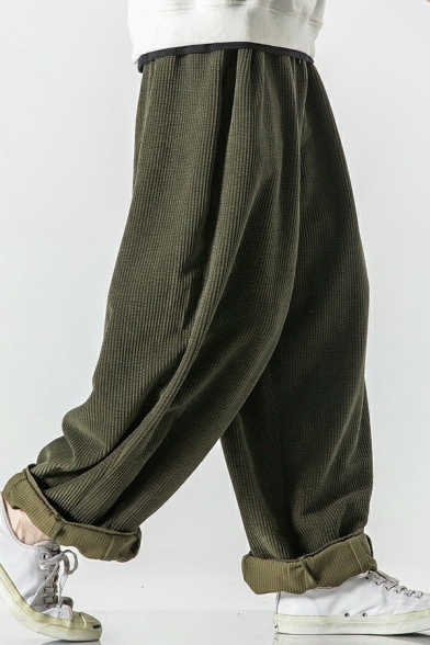 Basic Designed Pants Whole Colored Pocket Detail Long Length Oversized Pants for Men