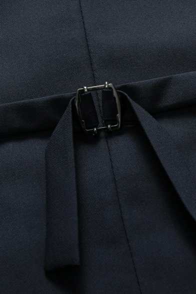 Fashionable Mens Vest Sleeveless V-Neck Button Closure Pockets Detail Fitted Suit Vest