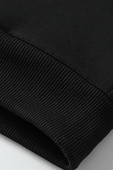 Modern Men Hoodie Arm Striped Print Front Pocket Stand Collar Long Sleeve Regular Fit Full Zipper Hoodie