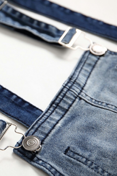 Basic Designed Overalls Side Pocket On-Seam Ankle Length Slim Fit Overalls for Men