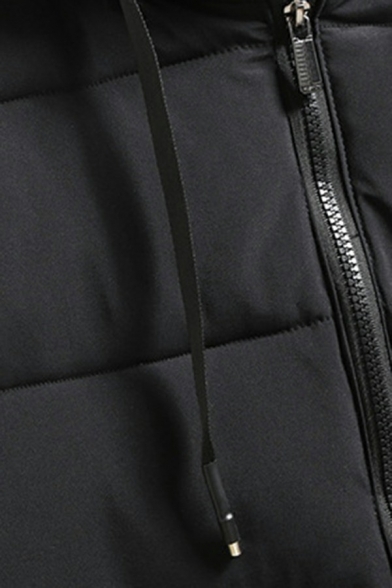 Stylish Mens Vest Plain Zip Closure Pockets Detail Regular Fit Hooded Vest