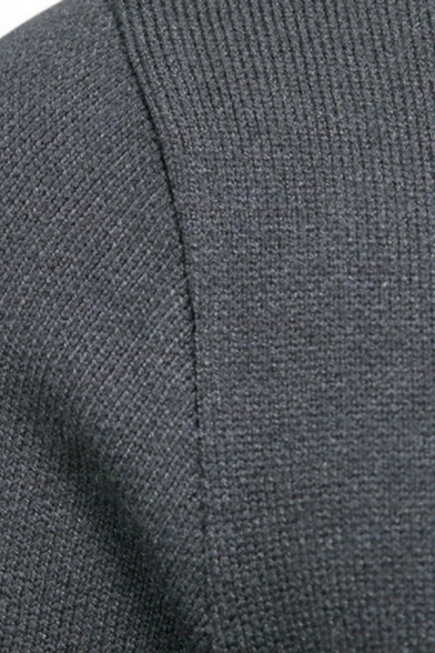 Men's Vintage Cardigan Pure Color Zip Closure Long-sleeved Regular Fit Cardigan