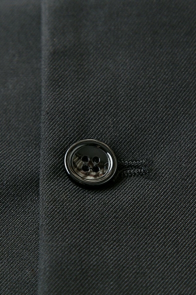 Stylish Vest Pure Color Sleeveless V-Neck Button Closure Slim Fitted Suit Vest for Men