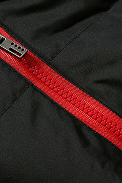 Chic Vest Color Block Zip Closure Sleeveless Hoodie Design Regular Fitted Vest for Men