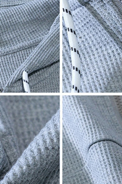Comfortable Mens Hoodie Stripe Printed Zip Placket Long-Sleeved Rib Cuffs Loose Fit Hoodie