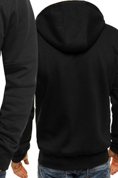 Sportive Guys Hoodie Solid Zip Detail Side Pocket Long Sleeves Regular Fit Hoodie