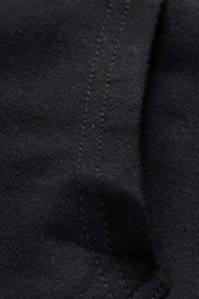 Basic Drawstring Hoodie Solid Color Long Sleeve Regular Fitted Hoodie for Men