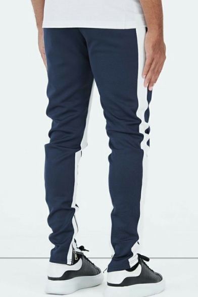 Boy's Elegant Pants Striped Print Drawcord Elasticated Waist Skinny Mid Rise Pants