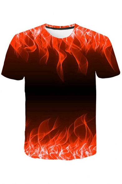 Modern T-Shirt 3D Printed Short-Sleeved Round Collar Skinny Tee Shirt for Guys