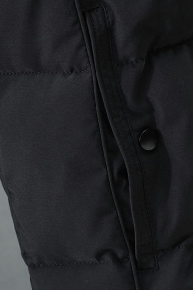 Trendy Vest Pure Color Drawstring Pocket Designed Regular Fit Zip Front Hooded Vest for Guys