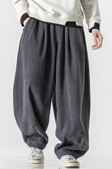 Basic Designed Pants Whole Colored Pocket Detail Long Length Oversized Pants for Men