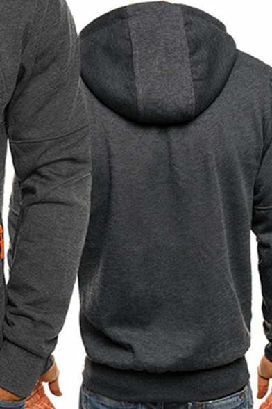 Sportive Guys Hoodie Solid Zip Detail Side Pocket Long Sleeves Regular Fit Hoodie