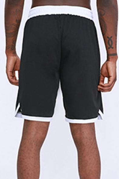Men Baggy Shorts Star Printed Elasticated Waist Split Hem Loose Fit Shorts