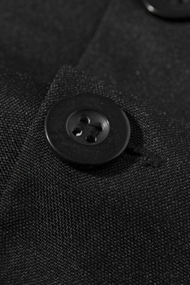 Fashionable Mens Suit Vest Pure Color V-Neck Sleeveless Button Closure Slim Fitted Suit Vest with Pockets